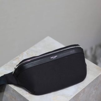 Replica Saint Laurent Canvas Leather Waist Bag