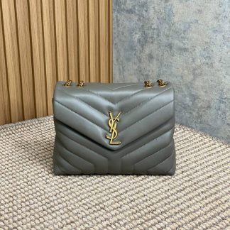 Replica Saint Laurent Calfskin Y Quilted Monogram Medium Loulou Chain Satchel