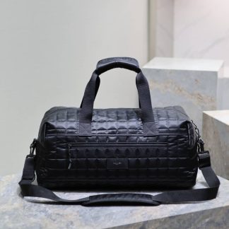 Replica Saint Laurent Mens Quilted Leather Duffel Bag Black