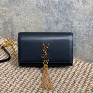 Replica Saint Laurent Classic Calfskin Monogram Kate Tassel Chain Wallet