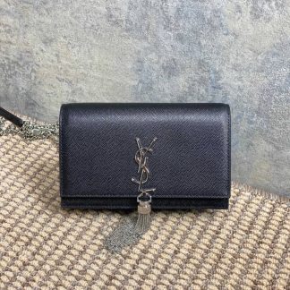 Replica Saint Laurent Classic Calfskin Monogram Kate Tassel Chain Wallet