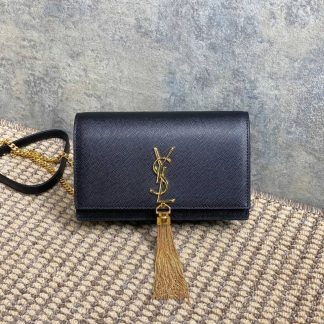 Replica Saint Laurent Classic Calfskin Monogram Kate Tassel Chain Wallet