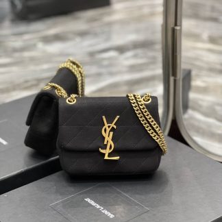 Replica Saint Laurent Jamie Lock Baguette Wool Mini Shoulder Bag