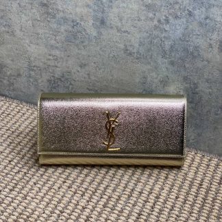 Replica Saint Laurent Metallic Calfskin Classic Monogram Wallet