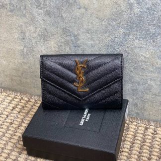 Replica Saint Laurent Monogram Black Compact Wallet