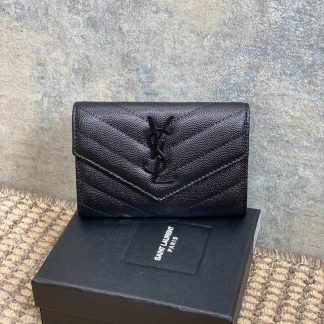 Replica Saint Laurent Monogram Black Compact Wallet