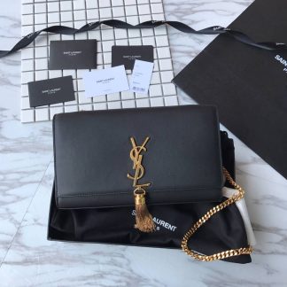 Replica Saint Laurent kate tassel smooth leather chain shoulder bag