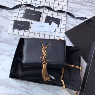 Replica Saint Laurent kate tassel smooth leather chain shoulder bag