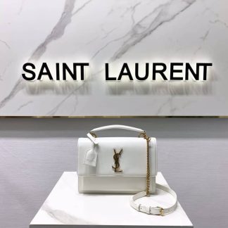 Replica Saint Laurent Sunset Medium Smooth Calfskin Top Handle Shoulder Bag