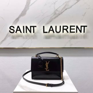 Replica Saint Laurent Sunset Medium Smooth Calfskin Top Handle Shoulder Bag