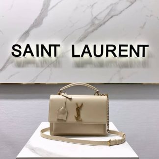 Replica Saint Laurent Sunset Medium Smooth Calfskin Top Handle Shoulder Bag