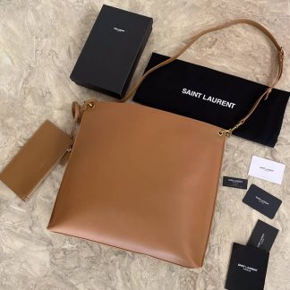 Replica Saint Laurent Tag Smooth Saddle Leather Hobo Bag