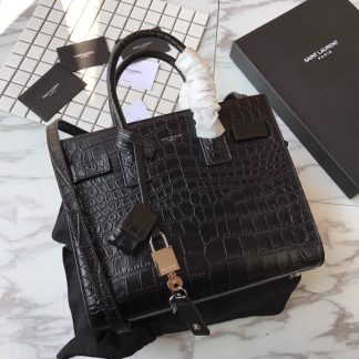 Replica Saint Laurent Sac De Jour Croc Embossed Small Tote Bag