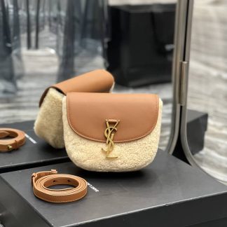 Replica Saint Laurent Suede Shearling Small Kaia Satchel