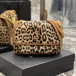 Replica Saint Laurent Niki Leopard Medium Shoulder Bag