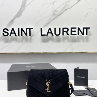 Replica Saint Laurent Loulou Toy quilted suede crossbody bag