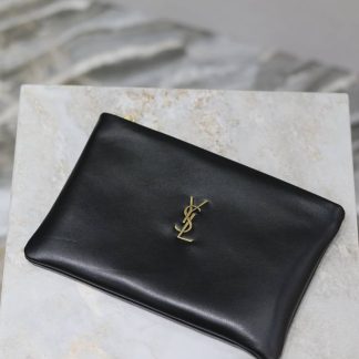 Replica Saint Laurent Calypso Lambskin Small Pouch Black