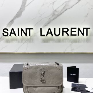 Replica Saint Laurent Niki Baby Crinkled Leather Small Shoulder Bag