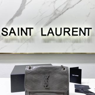 Replica Saint Laurent Niki Baby Crinkled Leather Small Shoulder Bag