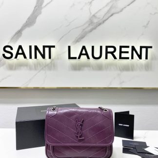 Replica Saint Laurent Niki Baby Crinkled Leather Small Shoulder Bag