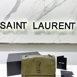 Replica Saint Laurent Niki Baby Crinkled Leather Small Shoulder Bag