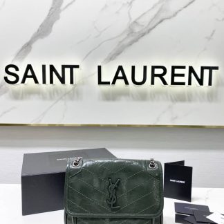 Replica Saint Laurent Niki Baby Crinkled Leather Small Shoulder Bag