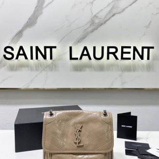 Replica Saint Laurent Niki Baby Crinkled Leather Small Shoulder Bag