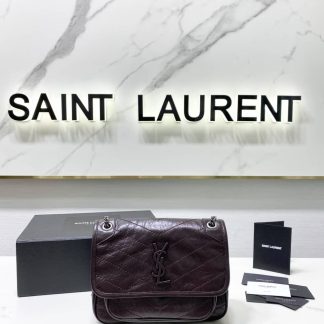 Replica Saint Laurent Niki Baby Crinkled Leather Small Shoulder Bag