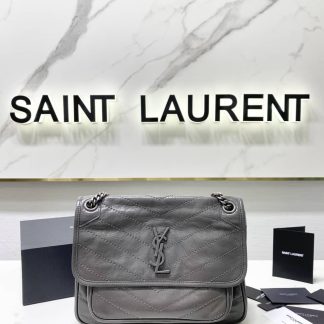 Replica Saint Laurent Niki Baby Crinkled Leather Medium Shoulder Bag