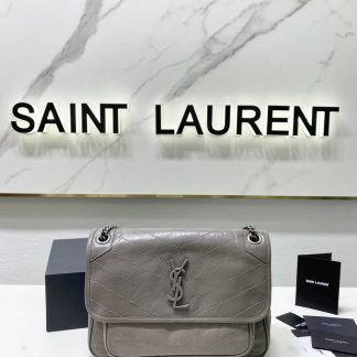 Replica Saint Laurent Niki Baby Crinkled Leather Medium Shoulder Bag