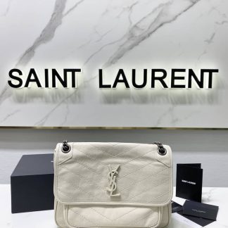 Replica Saint Laurent Niki Baby Crinkled Leather Medium Shoulder Bag