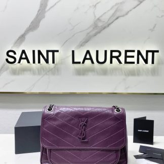 Replica Saint Laurent Niki Baby Crinkled Leather Medium Shoulder Bag