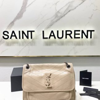 Replica Saint Laurent Niki Baby Crinkled Leather Medium Shoulder Bag