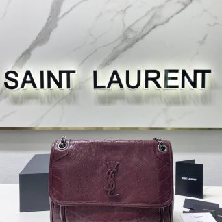 Replica Saint Laurent Niki Baby Crinkled Leather Medium Shoulder Bag