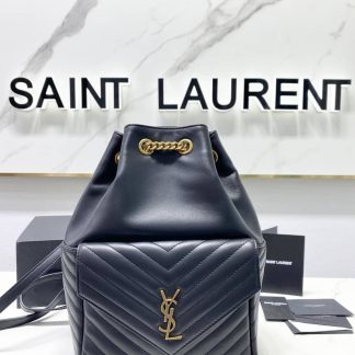 Replica Saint Laurent Monogram Joe Lambskin Matelasse Backpack Black