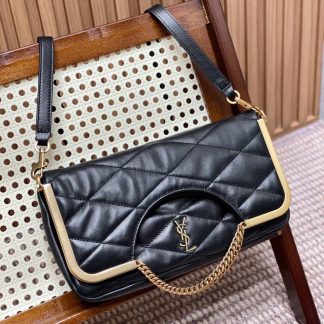 Replica Saint Laurent Cerniera Quilted Lambskin Leather Top Handle Shoulder Bag