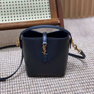 Replica Saint Laurent Le 37 Leather Mini bucket Bag