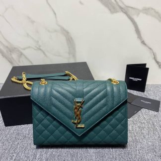 Replica Saint Laurent Envelope Cassandra Calfskin Quilted Shoulder Bag