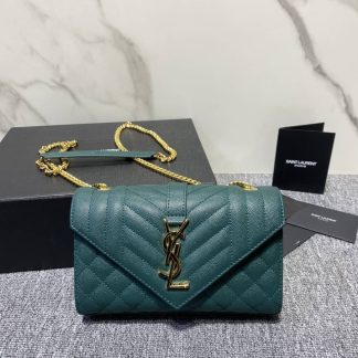 Replica Saint Laurent Envelope Monogram Leather Small Satchel Bag