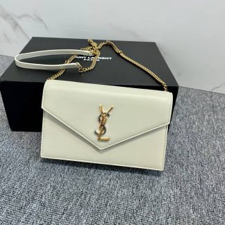 Replica Saint Laurent Uptown Cassandra Leather Wallet on chain