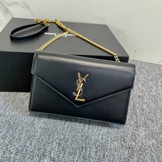 Replica Saint Laurent Uptown Cassandra Leather Wallet on chain