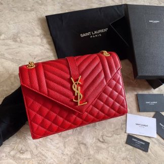 Replica Saint Laurent Envelope Leather Chain Shoulder Bag