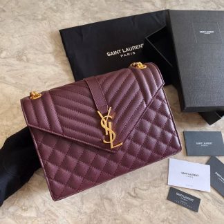 Replica Saint Laurent Envelope Leather Chain Shoulder Bag