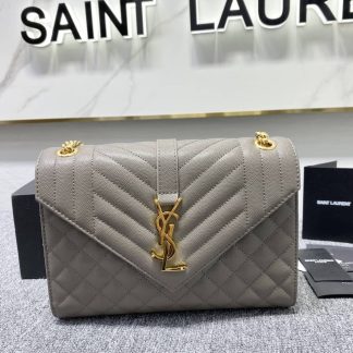 Replica Saint Laurent Envelope Leather Chain Shoulder Bag