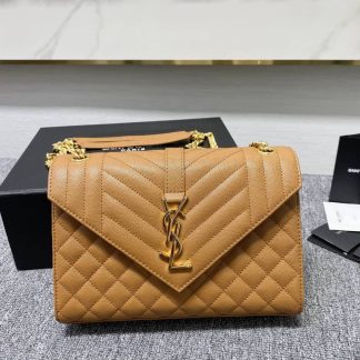 Replica Saint Laurent Envelope Leather Chain Shoulder Bag