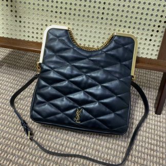 Replica Saint Laurent Cerniera Quilted Lambskin Leather Top Handle Should Bag