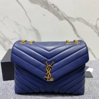 Replica Saint Laurent Monogram Loulou Calfskin Y Quilted medium Chain Satchel