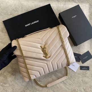 Replica Saint Laurent Monogram Loulou Calfskin Y Quilted medium Chain Satchel