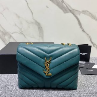 Replica Saint Laurent Monogram Loulou Calfskin Y Quilted Chain Small Satchel