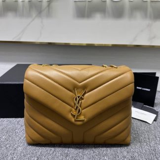 Replica Saint Laurent Monogram Loulou Calfskin Y Quilted Chain Small Satchel